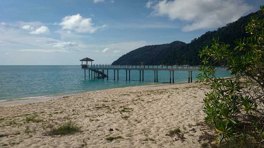 Muelle en Pantai Kerachut (Parque Nacional de Penang)