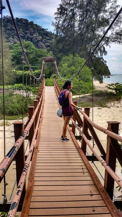 Access bridge to Pantai Kerachu (Penang National Park) Malaysia