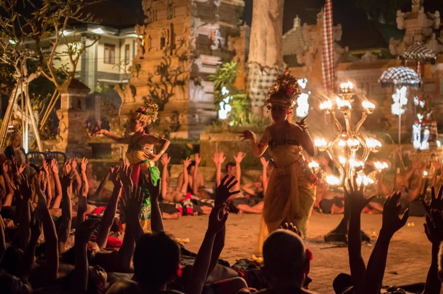 Attend a kecak fire and trance exhibition is one of the most popular things to do in ubud bali
