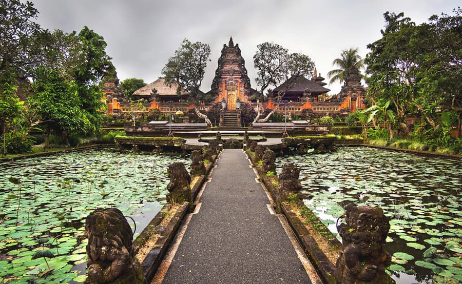  Pura Taman Saraswati Temple ubud bali Indonesia estanques flores de loto