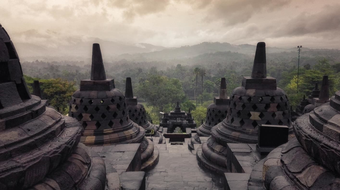 Southeast Asia Trip. Buddhist temple borobudur nirvana java