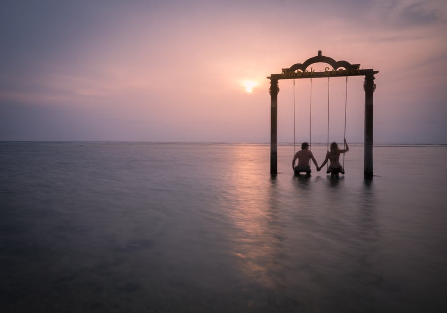 swing of gili trawangan best places to see it sunset bali indonesia
