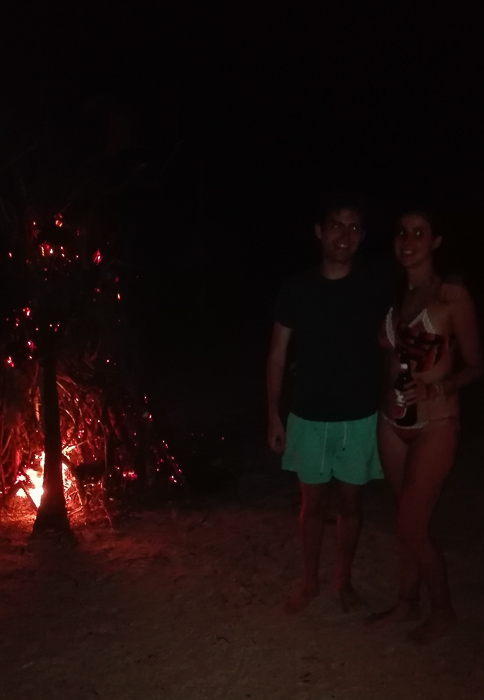Bonfire at the exile in gili trawangan lombok indonesia bali