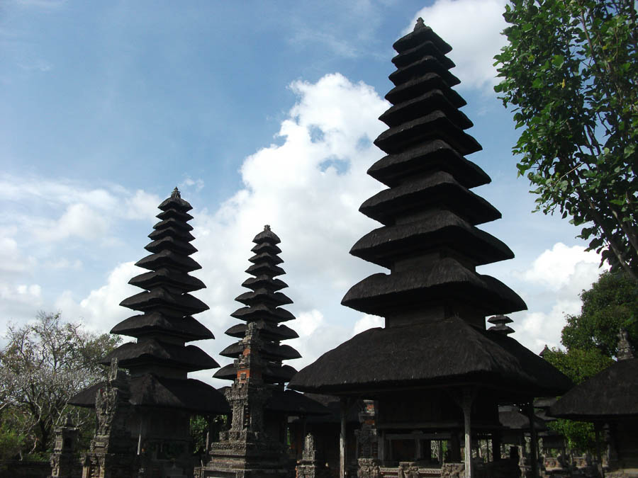 stepped pagodas in Taman Ayun. One of the best temples of Bali Indonesia. 