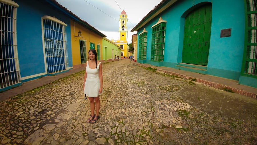 amargura colorfull street trinidad cuba old town