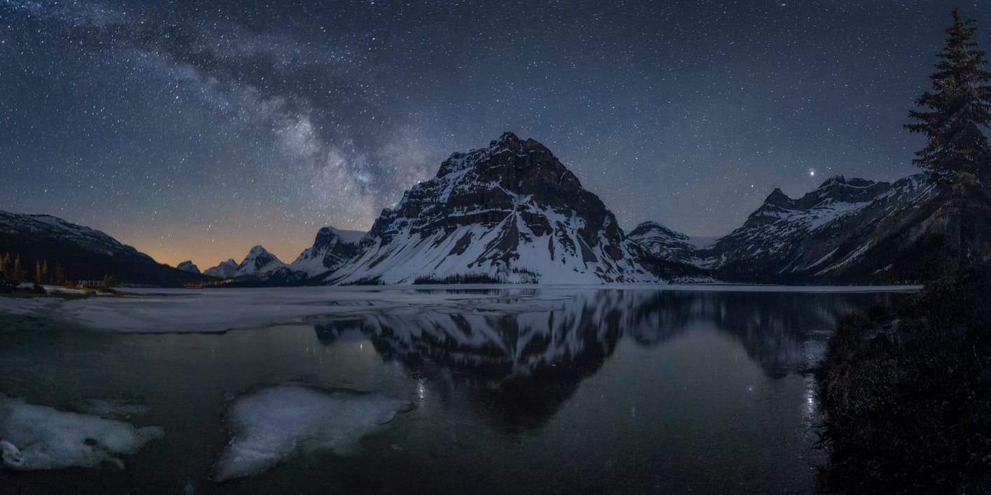 milky way bow lake night workshop in canadian rockies