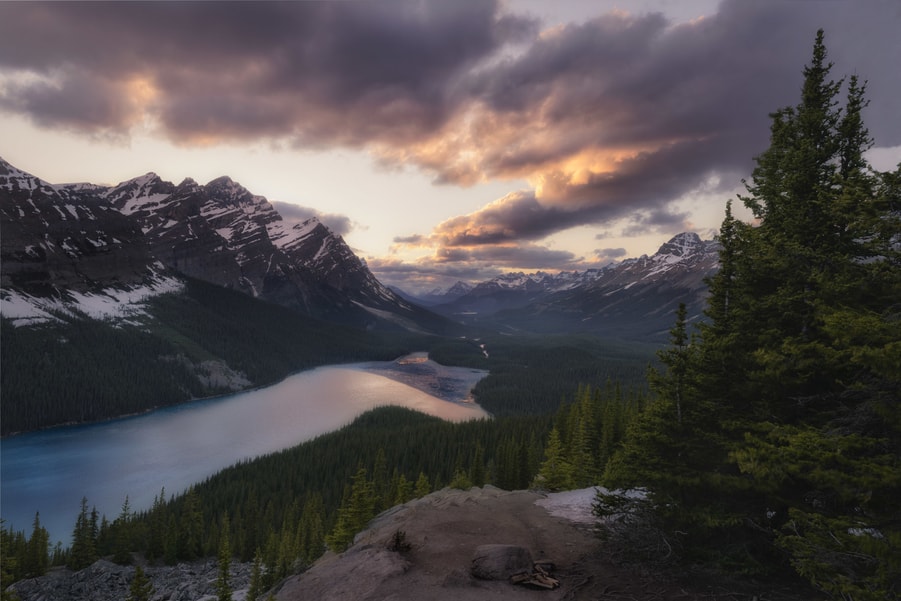 Peyto Lake, lugares tranquilos que ver en Banff, Canadá