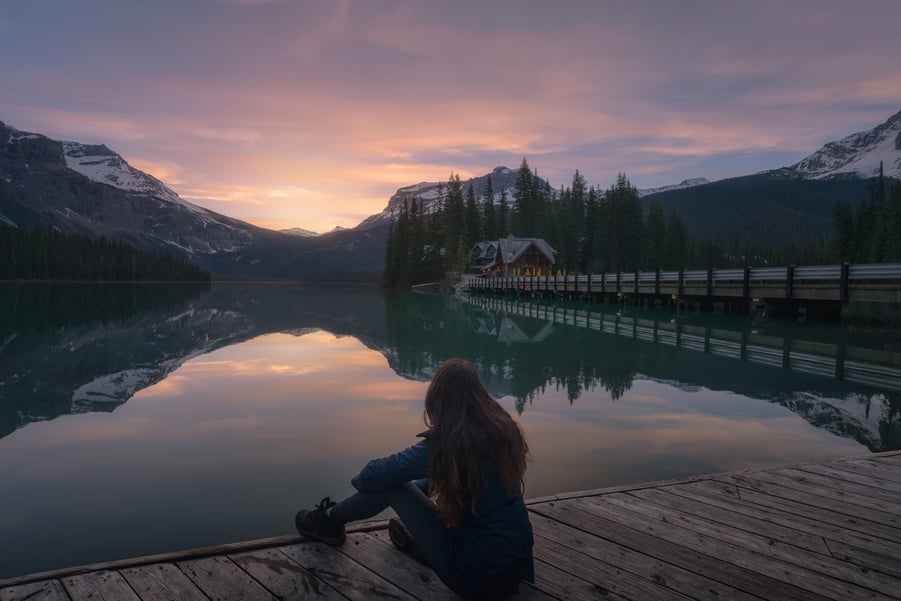 best sunset in emerald lake canada