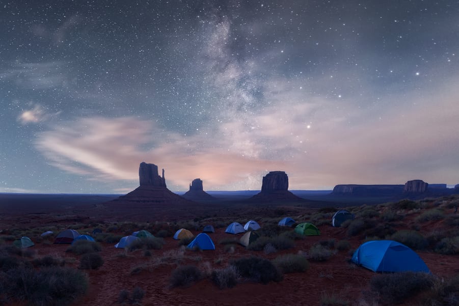 monument valley milky way tend campings best places to stay in west coast usa