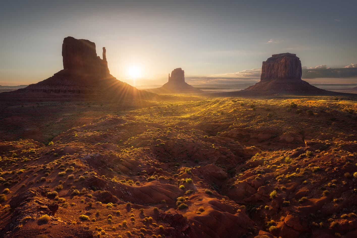 Monument Valley al amanecer desde camping the view viaje 10 dias costa oeste barato que ver 