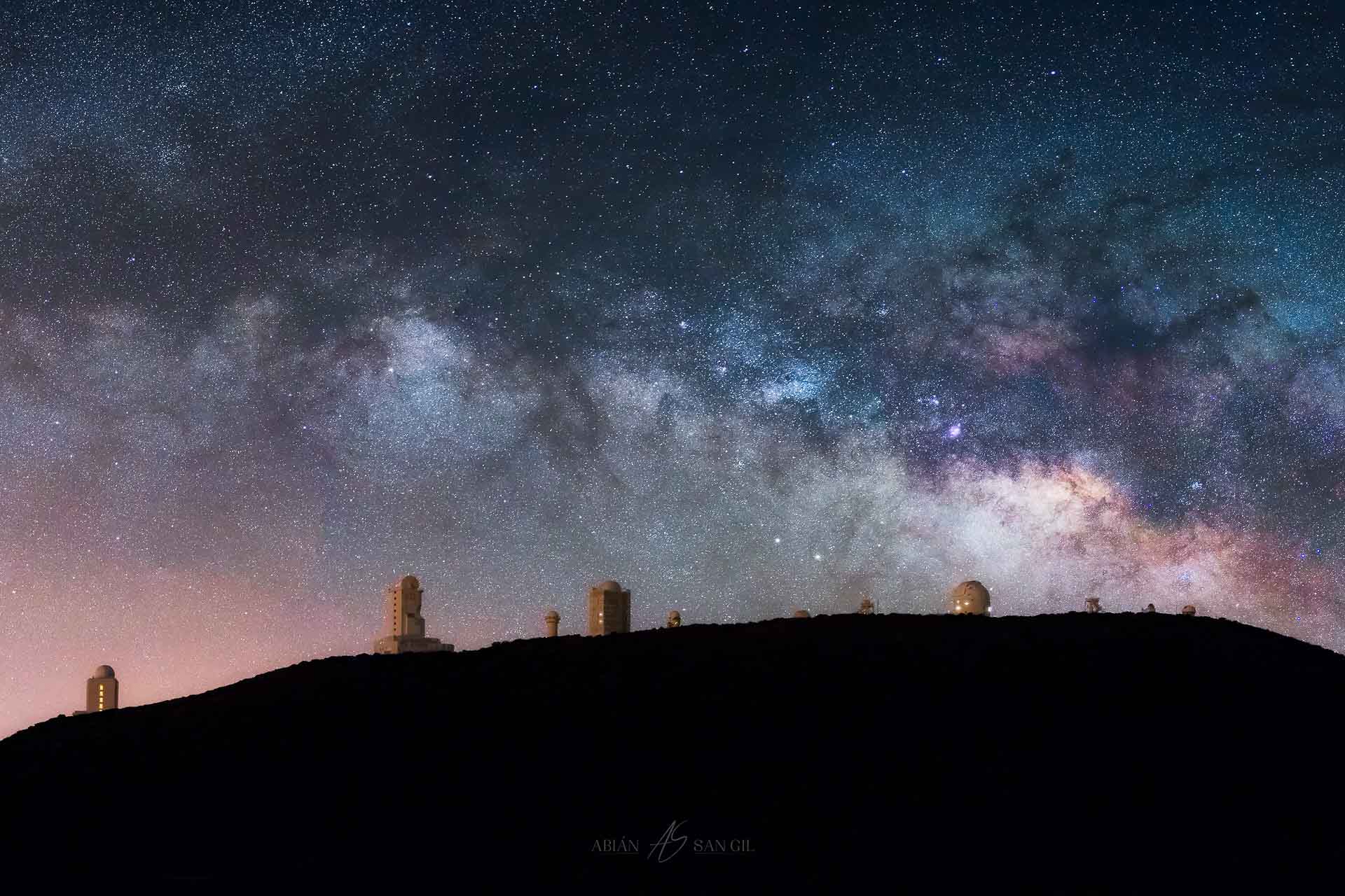 Milky Way Tenerife observatory stars night 