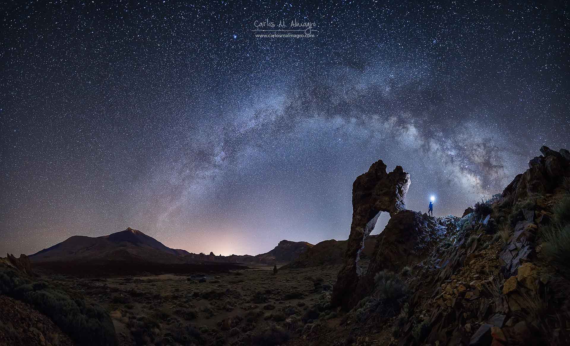 Milky Way night photograph explorer Tenerife Spain