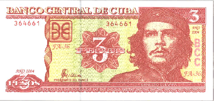 bill pesos Cubanos (CUP) with the face of Che Guevara Cuba