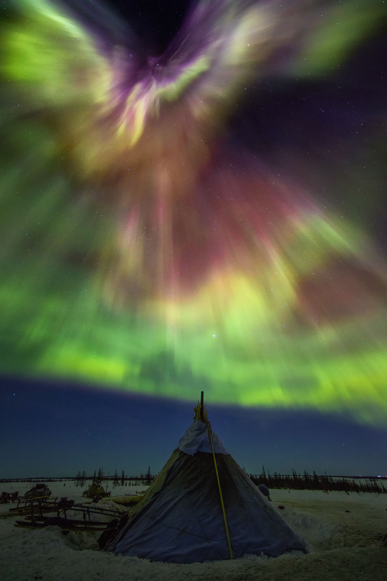 Aurora boreal Rusia Yamal Luces del norte