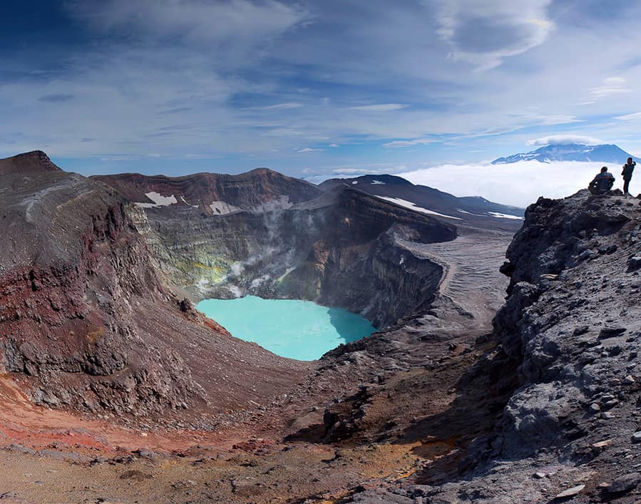 lago azul crater volcan gorely mejores vistas