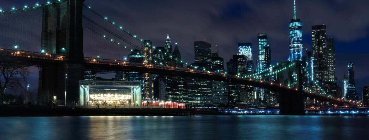 Brooklyn Bridge at night, things to do in DUMBO - Best places to take pictures in NYC