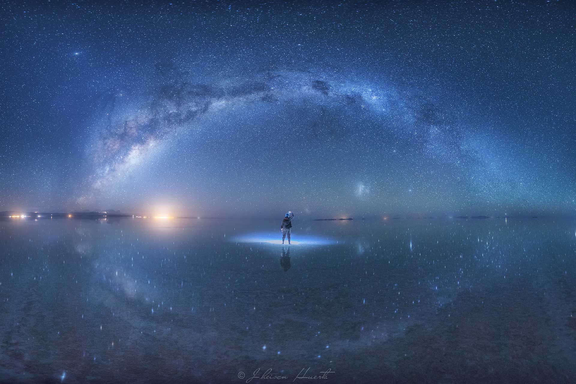 Vía Láctea Salar de Uyuni estrellas fotografía nocturna