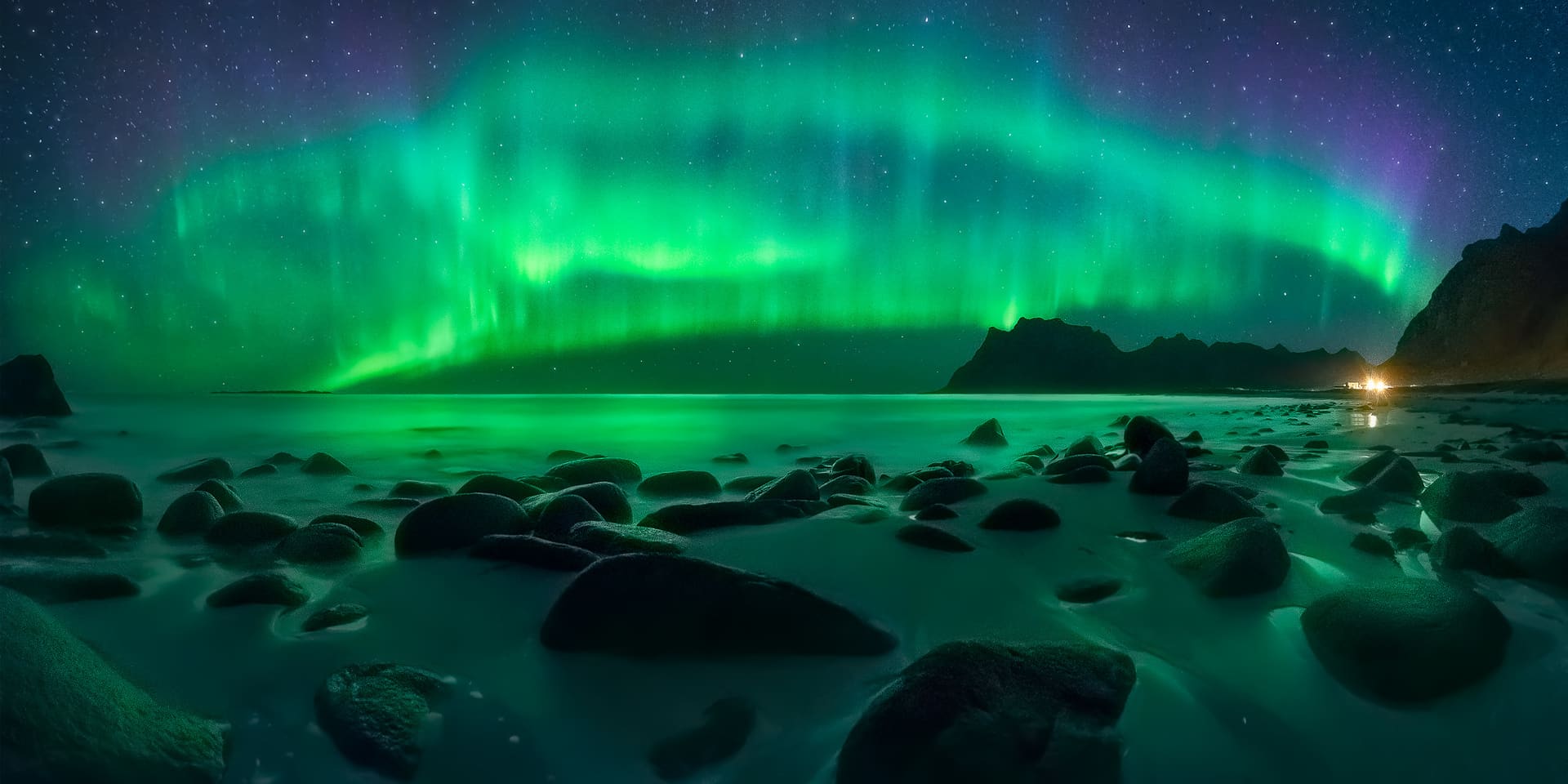 Mejor fotografía panorámica de auroras boreales