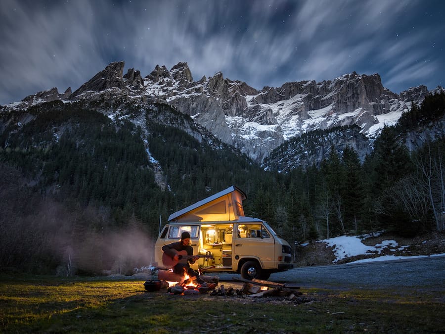 Camping in the mountains, rv rental companies usa