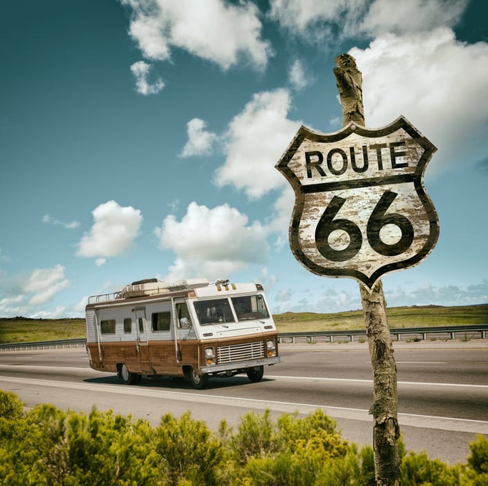 Ruta 66 con autocaravana de alquiler en EEUU