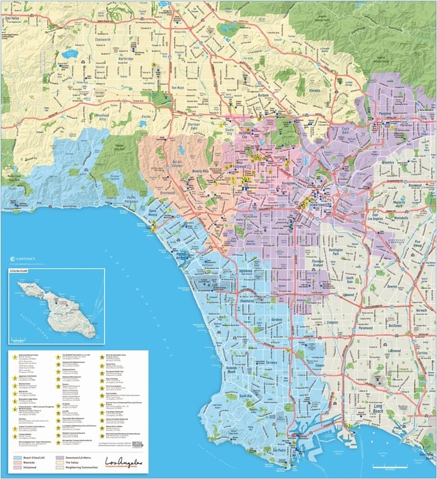 Mapa de Los Angeles con máxima resolución