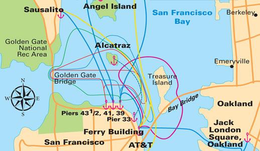Mapa de la línea ferry de San Francisco