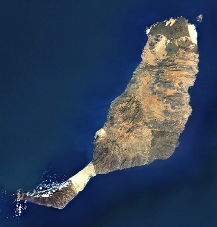Physical map of Fuerteventura