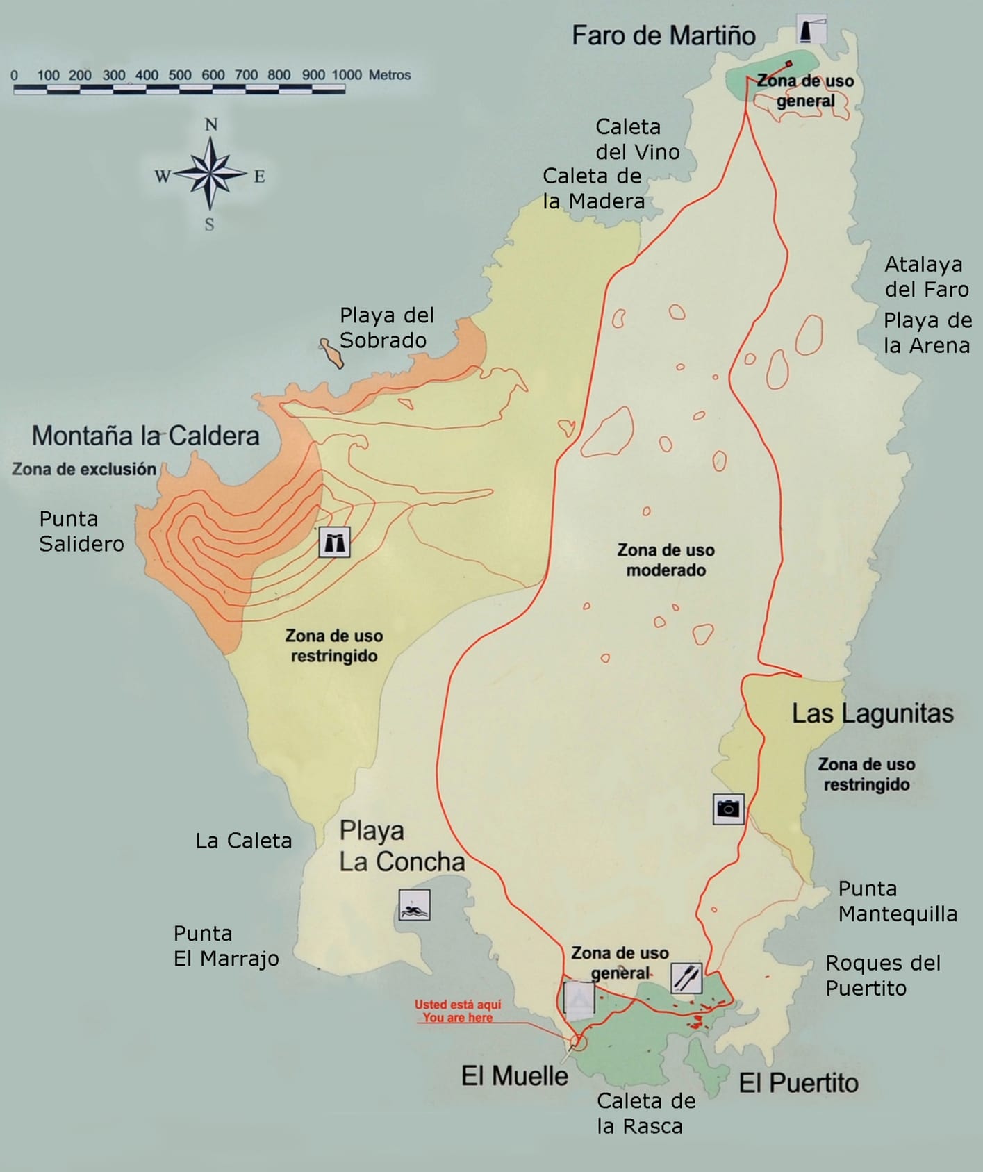 Tourist map of Isla de Lobos (Fuerteventura)