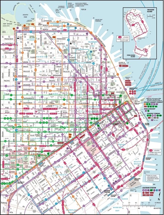 Mapa de transporte público de San Francisco