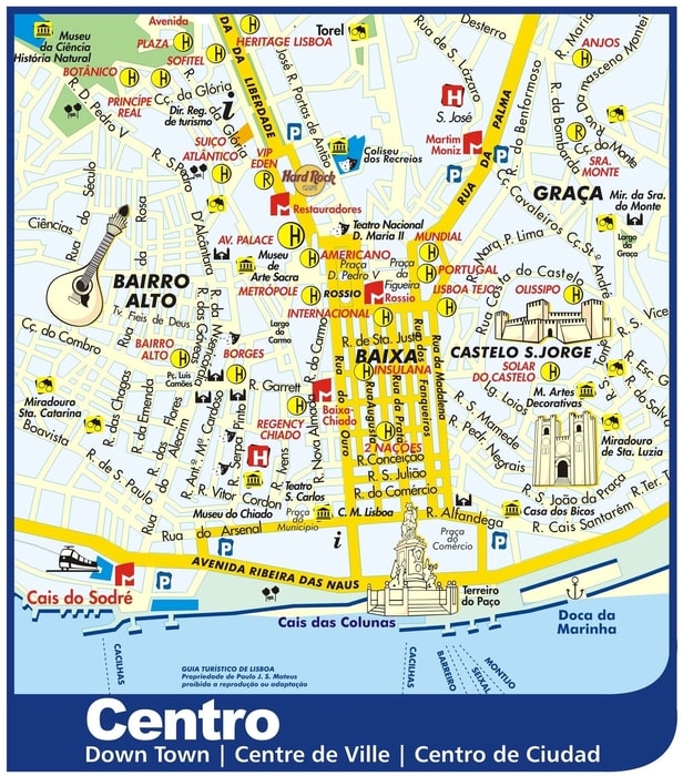 Mapa del centro de Lisboa