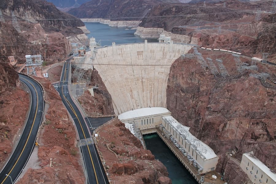 Admire Hoover Dam, a famous tourist attraction in Nevada that's impressive to see