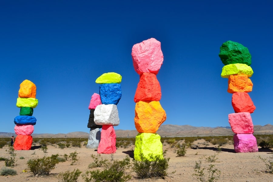 Seven Magic Mountains, one of the coolest things to see in Nevada near Vegas