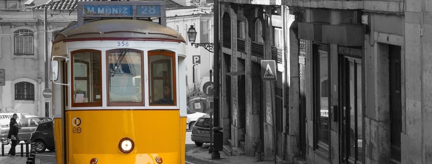 Tram in Lisbon, Portugal, internet in europe