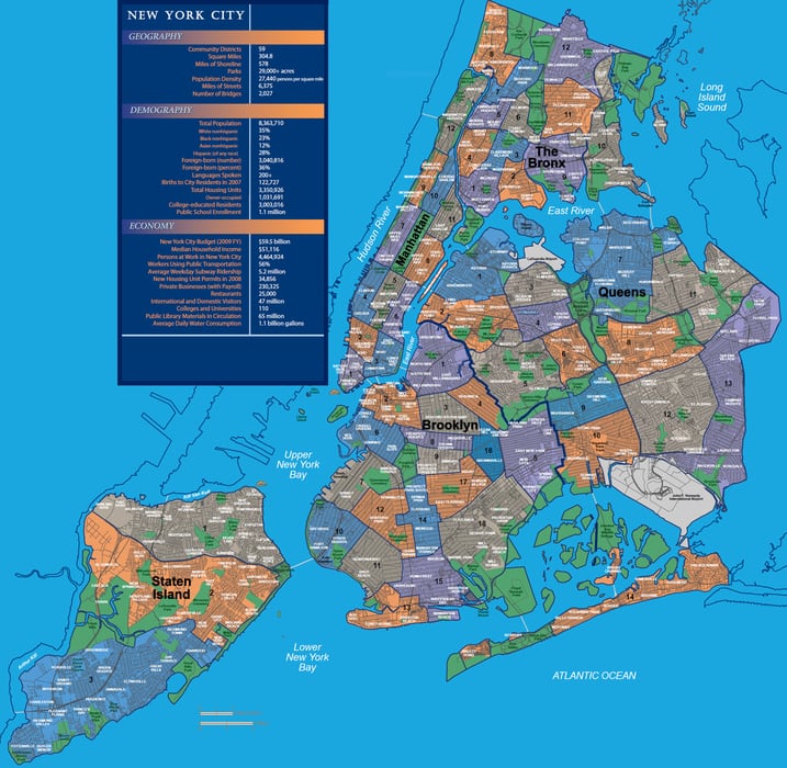 Neighborhood map of NYC