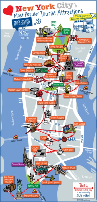 New York tourist attractions map