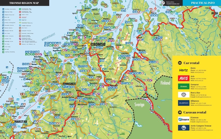 Tromso y alrededores mapa