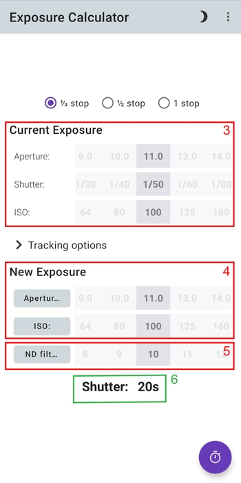 long exposure photography calculator