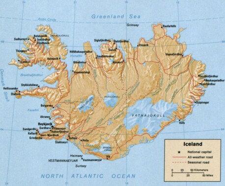 Map of Iceland - 15 Tourist Maps of Iceland, Europe