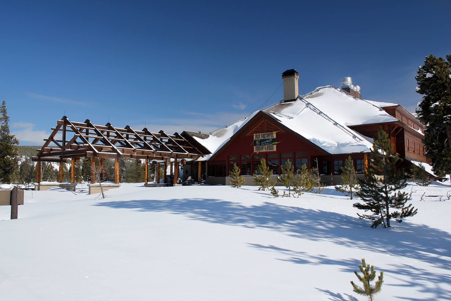 Old Faithful Snow Lodge, where to stay in Yellowstone in winter