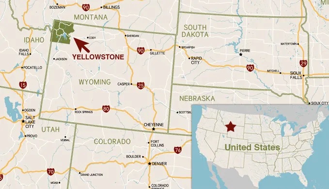 Dónde está Yellowstone en Estados Unidos