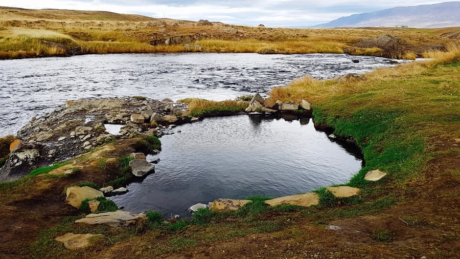 Fosslaug, hot springs Iceland free