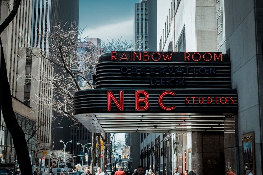 NBC Studios, night time in nyc
