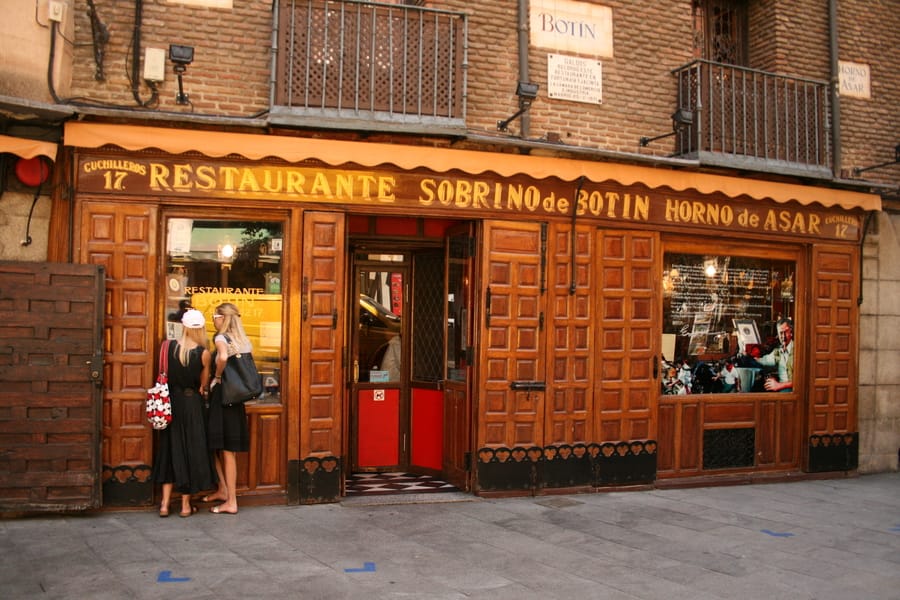 Restaurante Sobrino de Botín, lugares para visitar en España Madrid