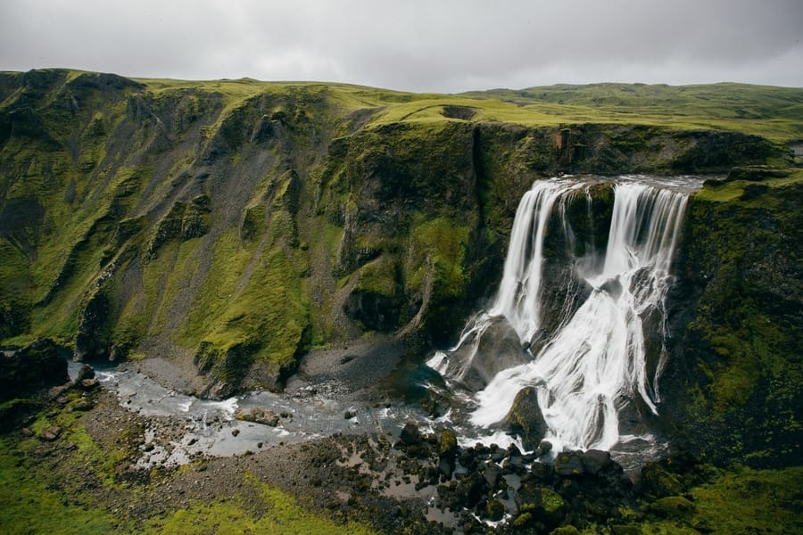 Fagrifoss, cascadas bonitas en las Tierras Altas de Islandia