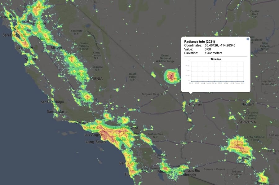 Light Pollution map to see the Milky Way