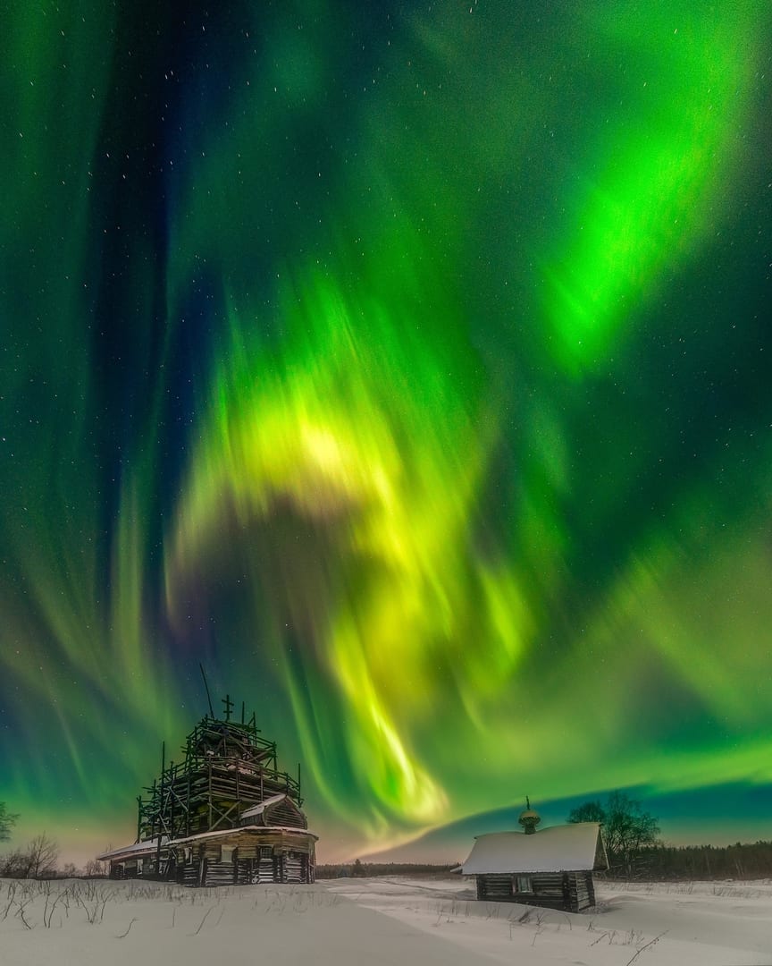 Fotografía tormenta solar auroras boreales