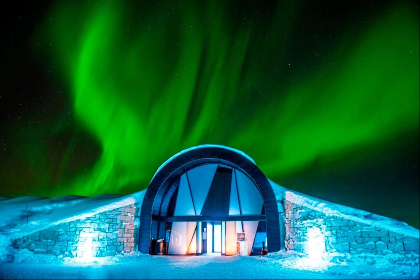 Icehotel, northern lights hotel sweden