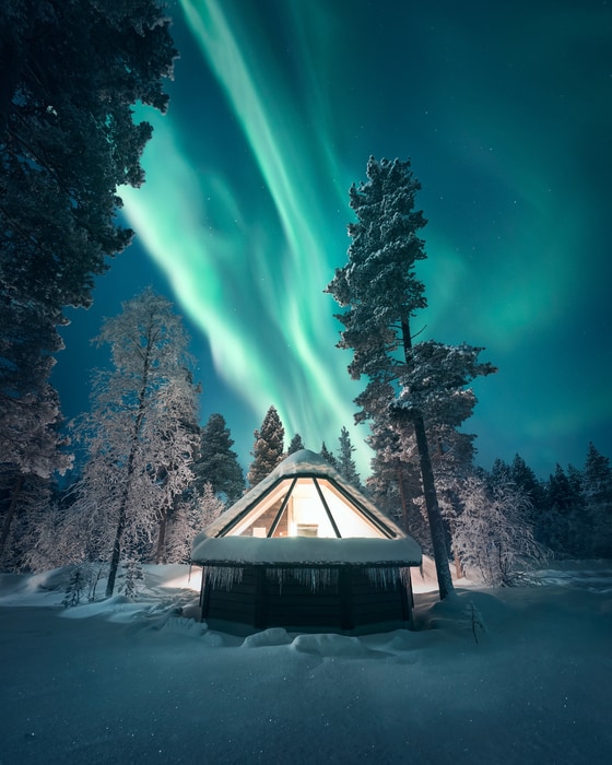 Ivalo, aurora borealis in finland