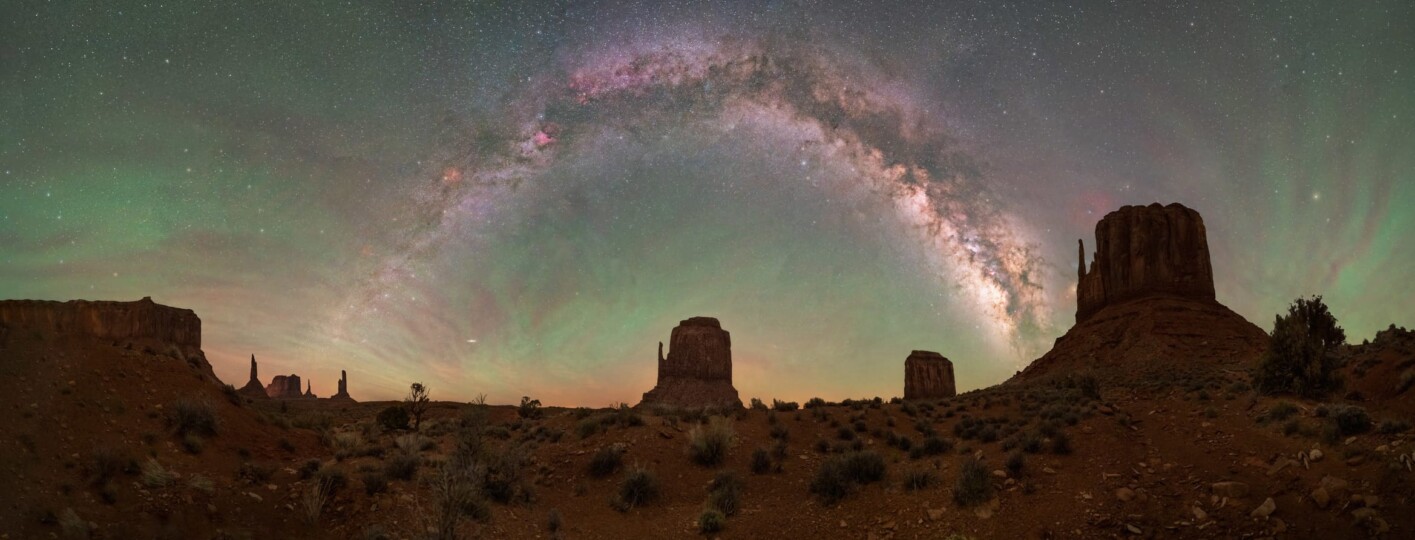 milky way galaxy seen from a distant moon