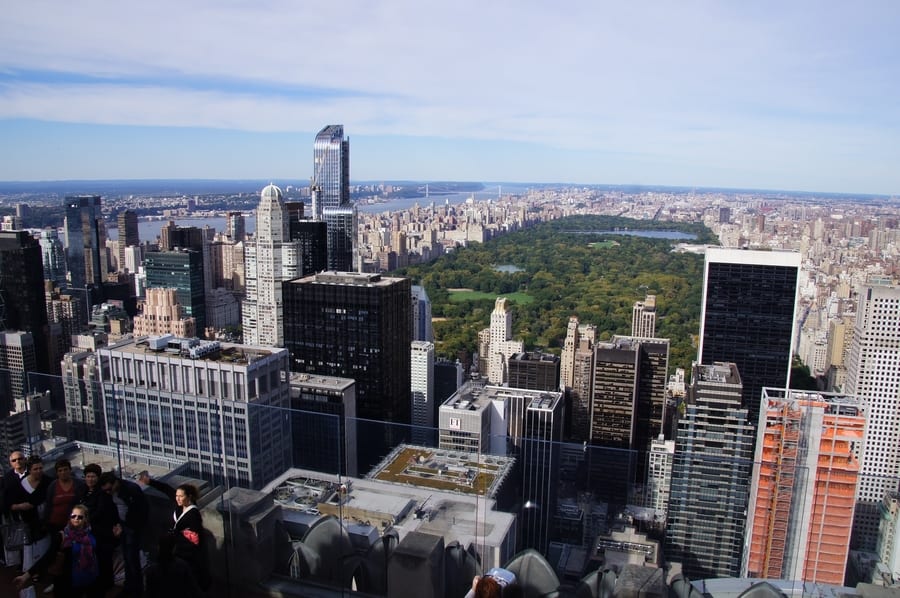 View of Central Park, how high is top of the rock observation deck